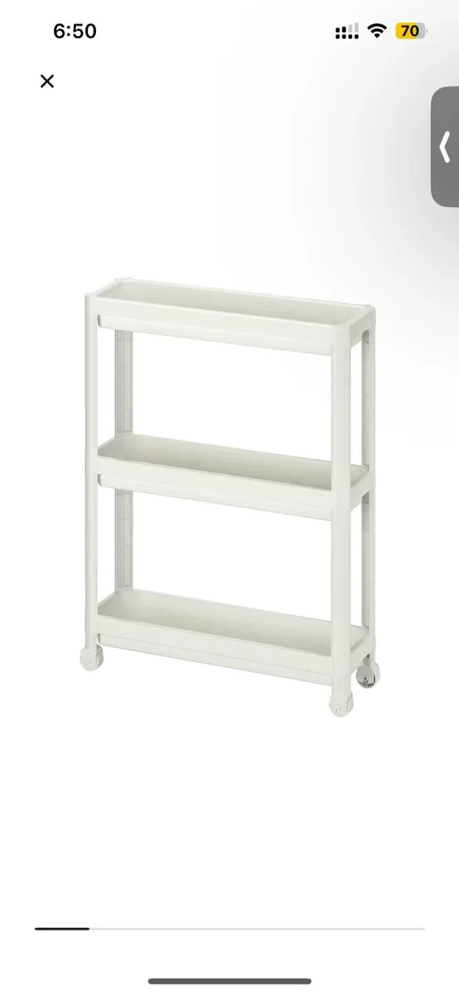 IKEA Vesken White Shelf Unit on Wheels image indicator(4)