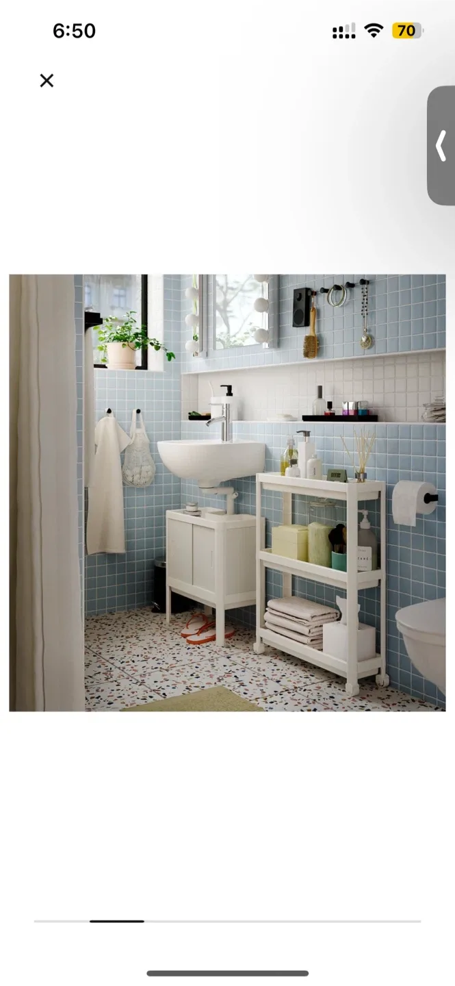 IKEA Vesken White Shelf Unit on Wheels image indicator(3)