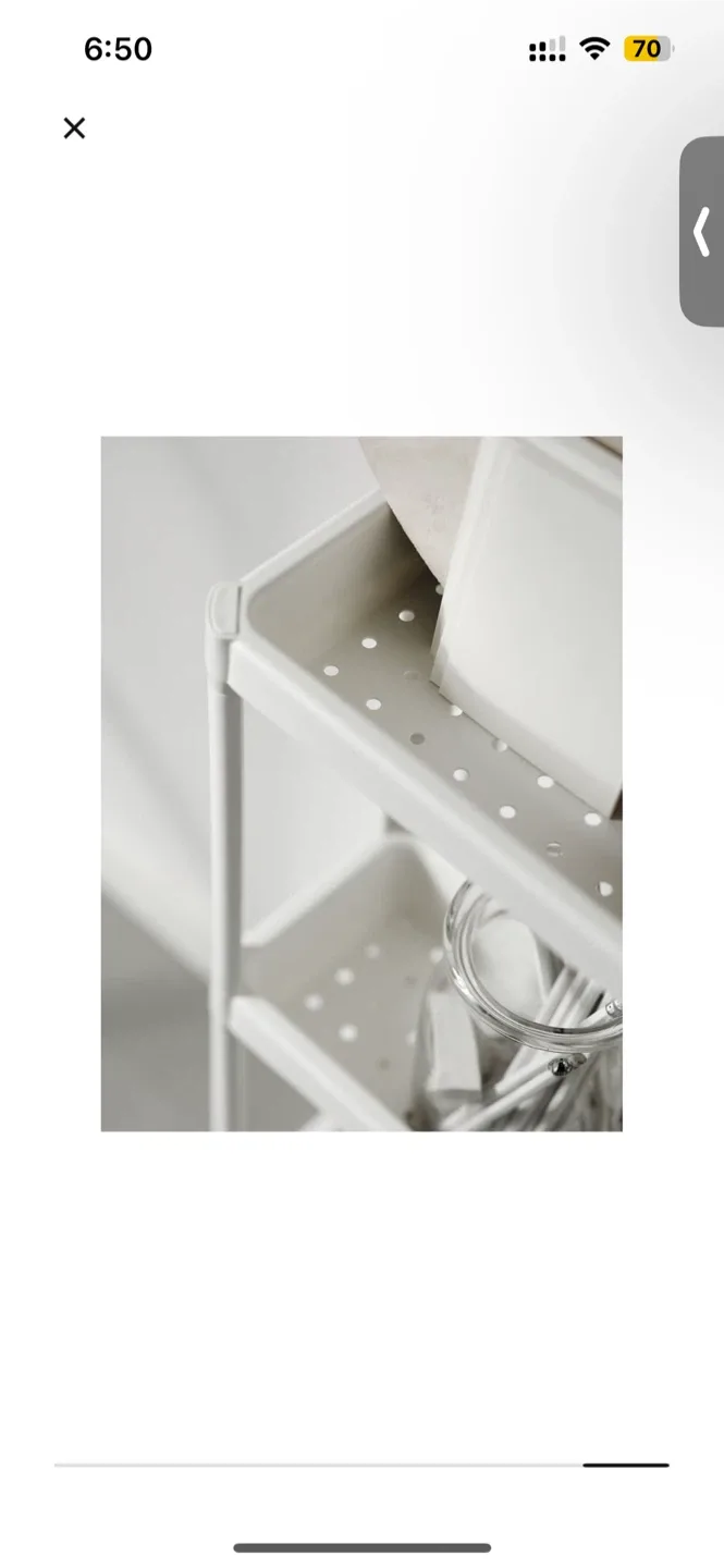 IKEA Vesken White Shelf Unit on Wheels image indicator(6)