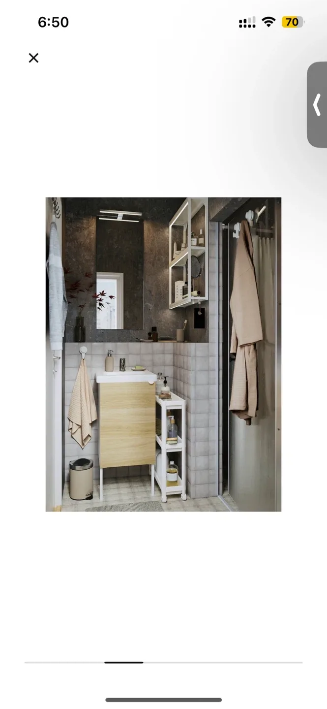 IKEA Vesken White Shelf Unit on Wheels image indicator(2)