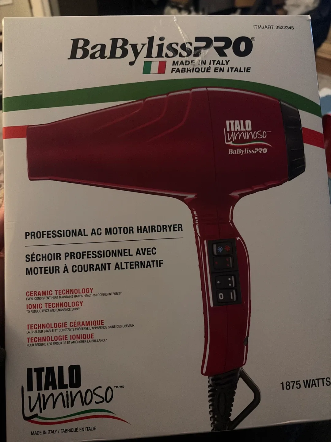 BaBylissPRO Italo Luminoso Hairdryer - New in Box!