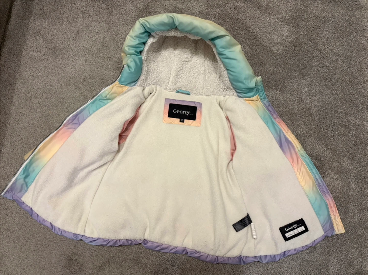 George Rainbow Puffer Jacket - Size 2T - photo 3