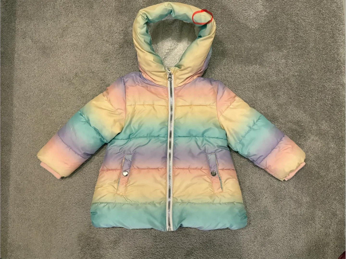 George Rainbow Puffer Jacket - Size 2T