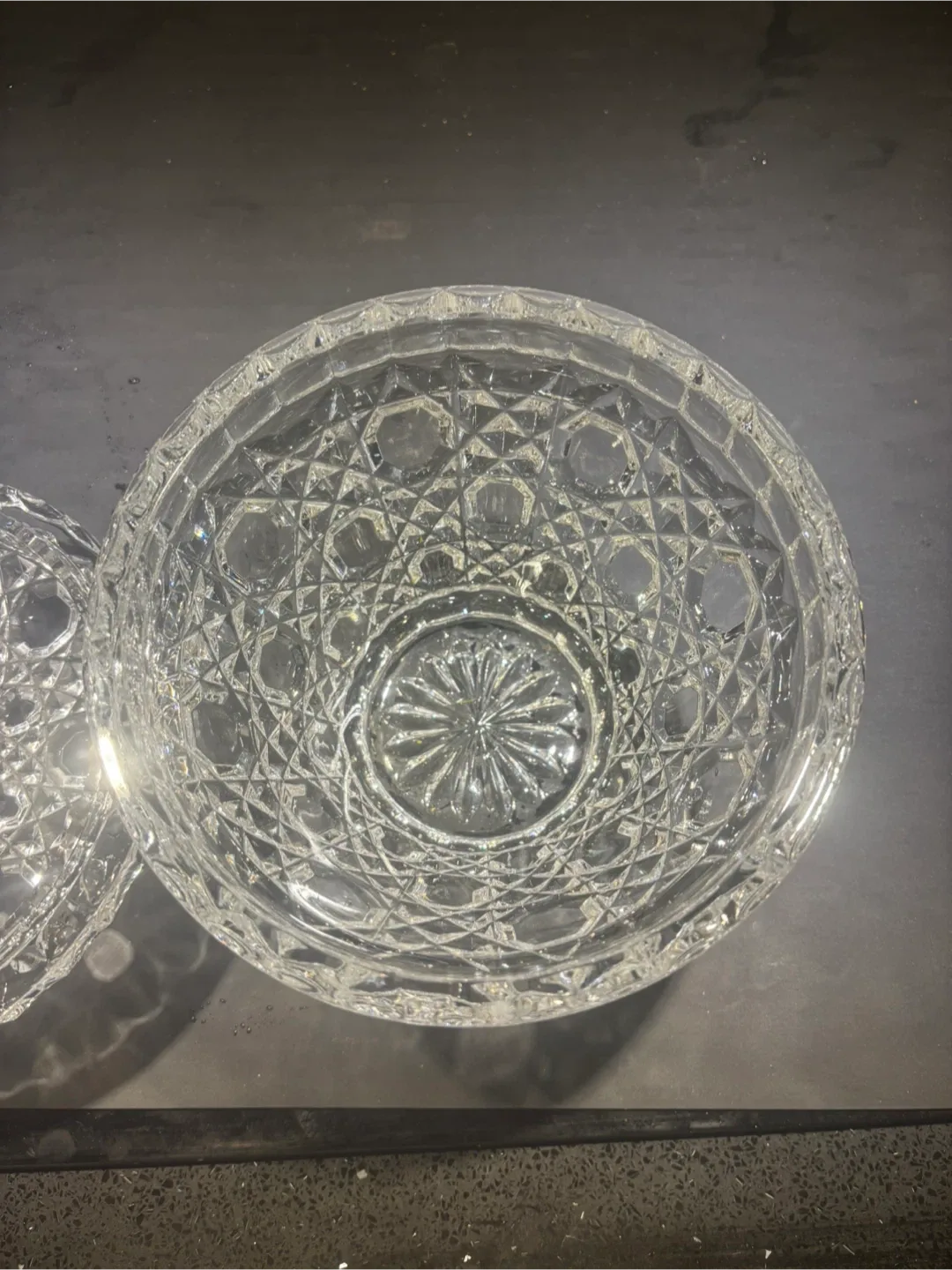 Vintage Clear Glass Candy Dish with Lid image indicator(3)