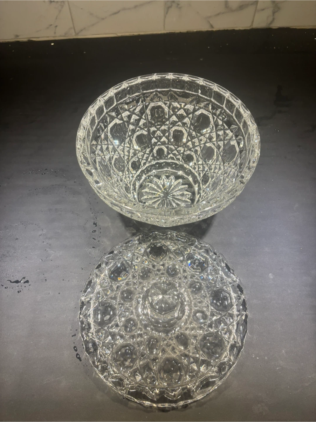 Vintage Clear Glass Candy Dish with Lid - photo 2