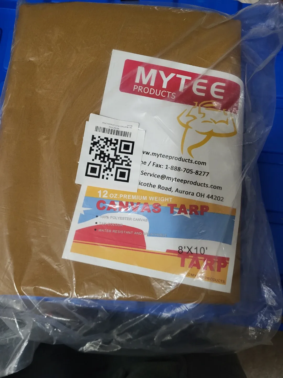 8 x 10 brown/ tan canvas tarp