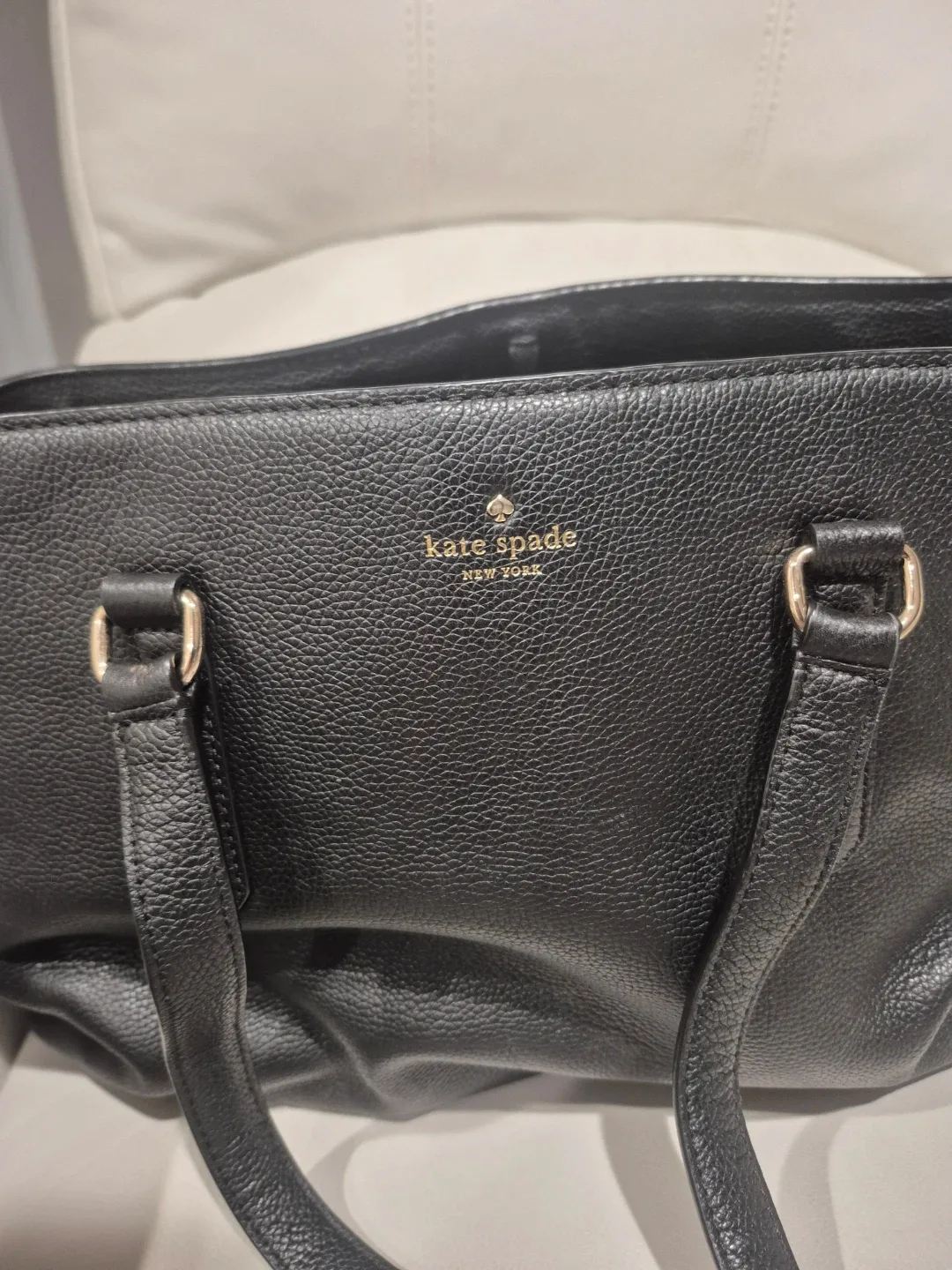Kate Spade Black Leather Tote Bag image indicator(4)