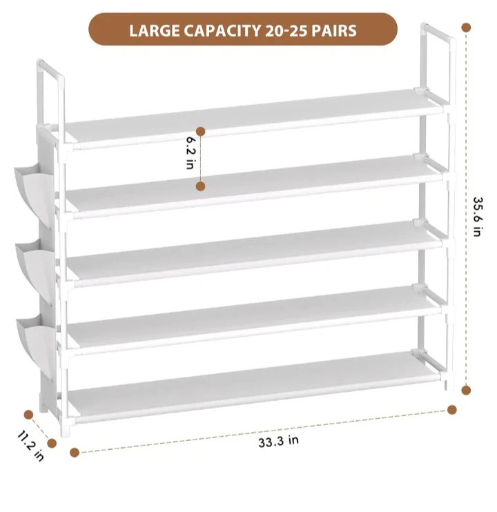 Oyrél 5 Tier Shoe Rack - Black - photo 3