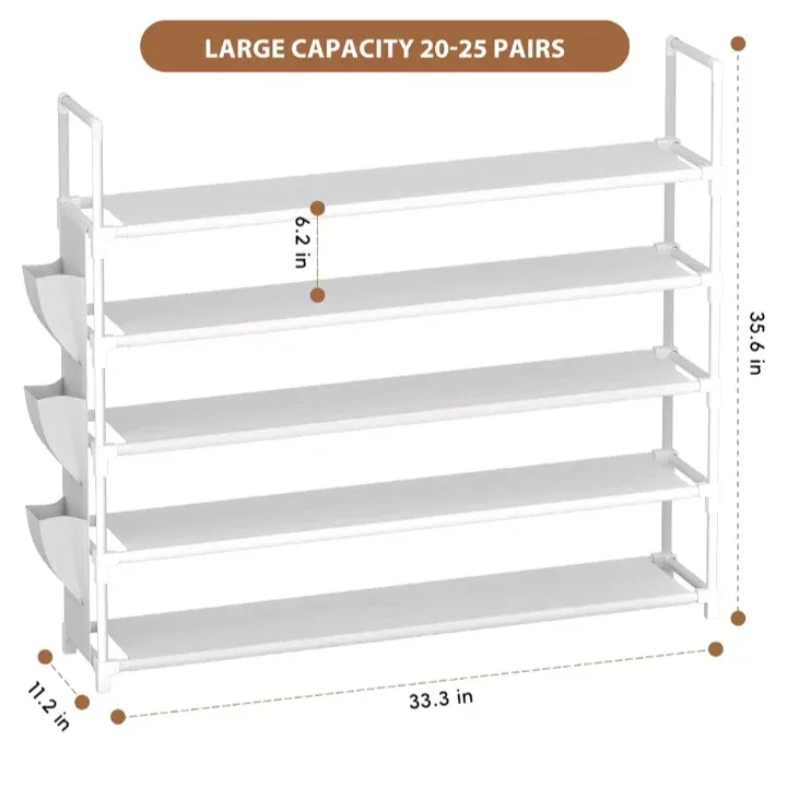 Oyrél 5 Tier Shoe Rack - Black image indicator(3)