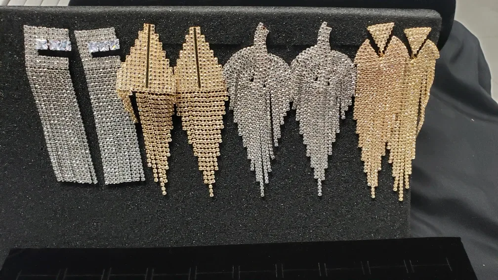 Tassel Earrings - Gold, Silver, Rhinestone