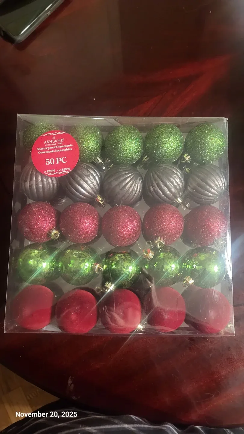 New Ashland 50-pc Shatterproof Christmas Ornaments