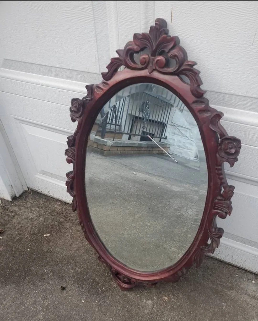 Beautiful Antique wood Mirror thumbnail