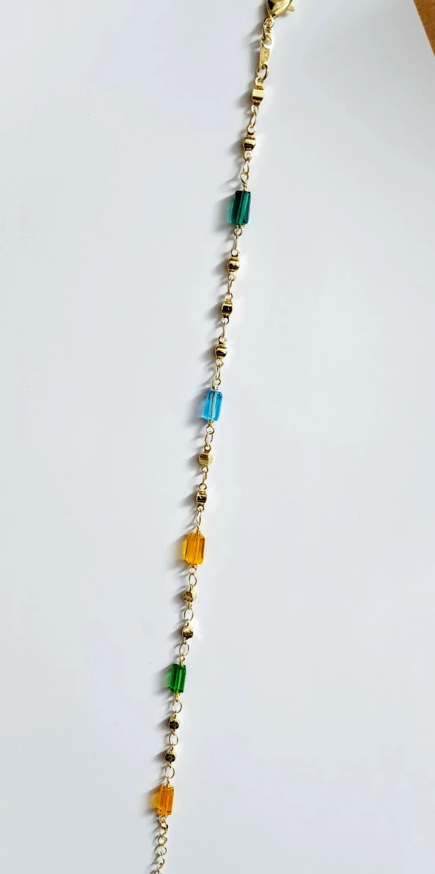 Color Pop Gold Beaded Anklet – Adjustable Vibrant Beads - photo 2