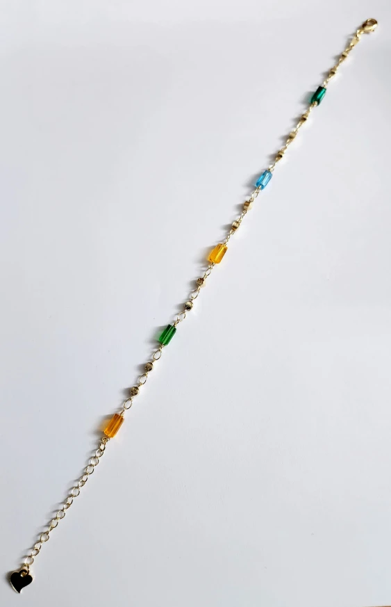 Color Pop Gold Beaded Anklet – Adjustable Vibrant Beads - photo 3