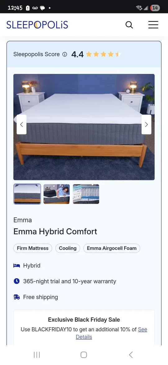 Emma Hybrid Comfort Mattress Queen Size