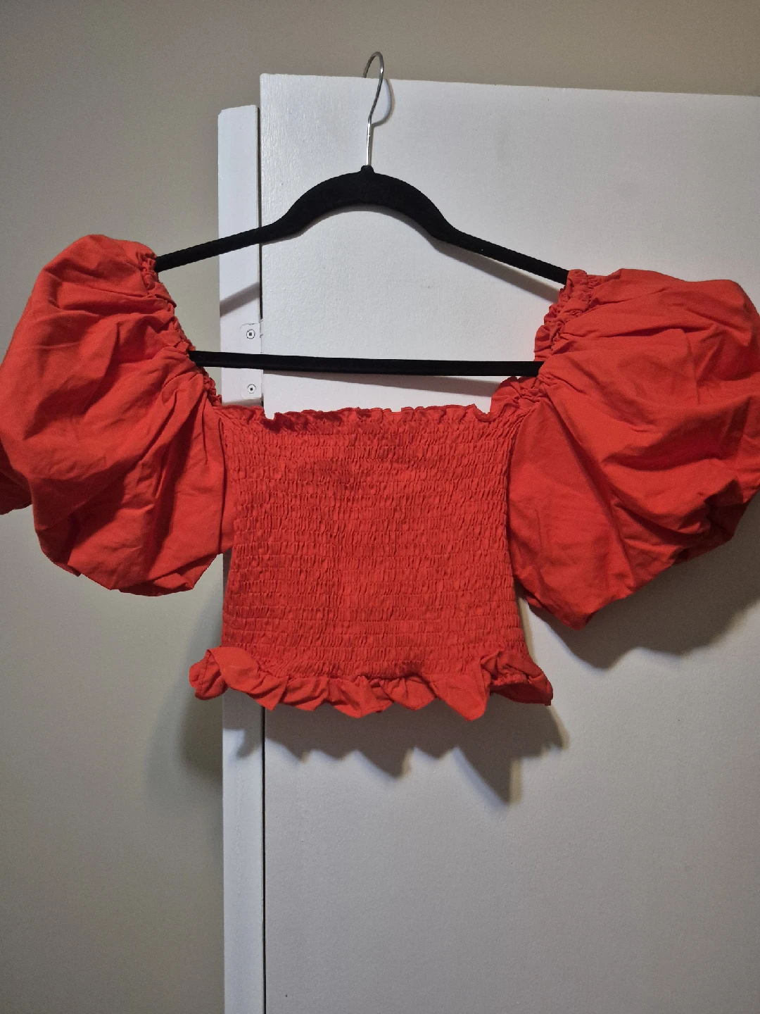 Zara Red Smocked Crop Top - Size small or medium
