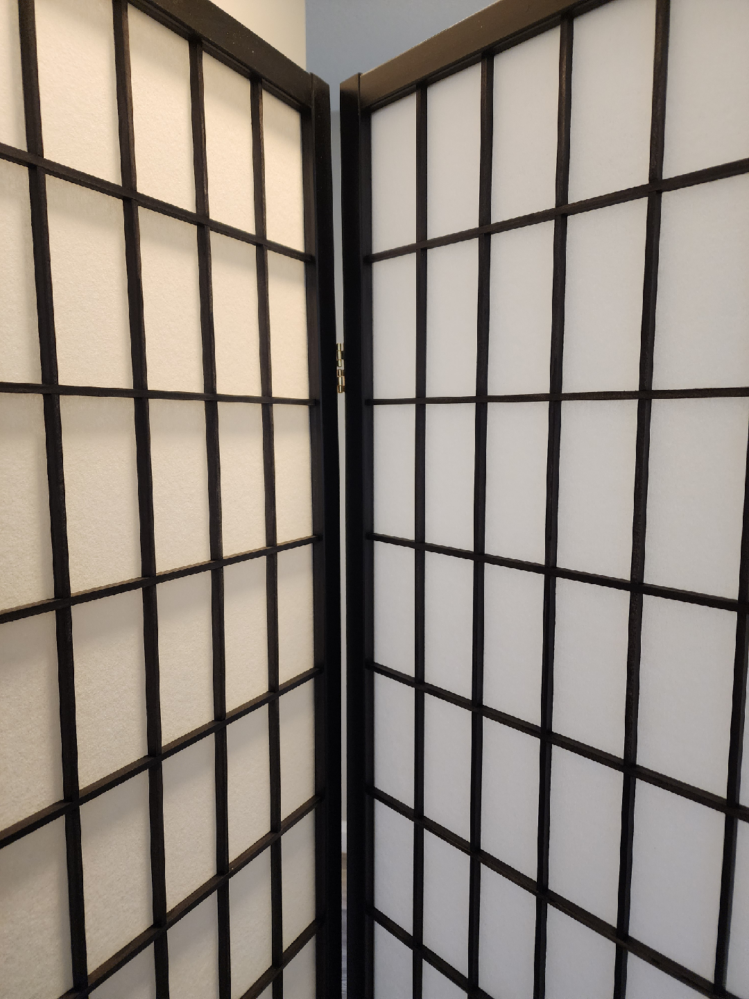3 Panel Room Divider Screen - Black Frame - photo 2