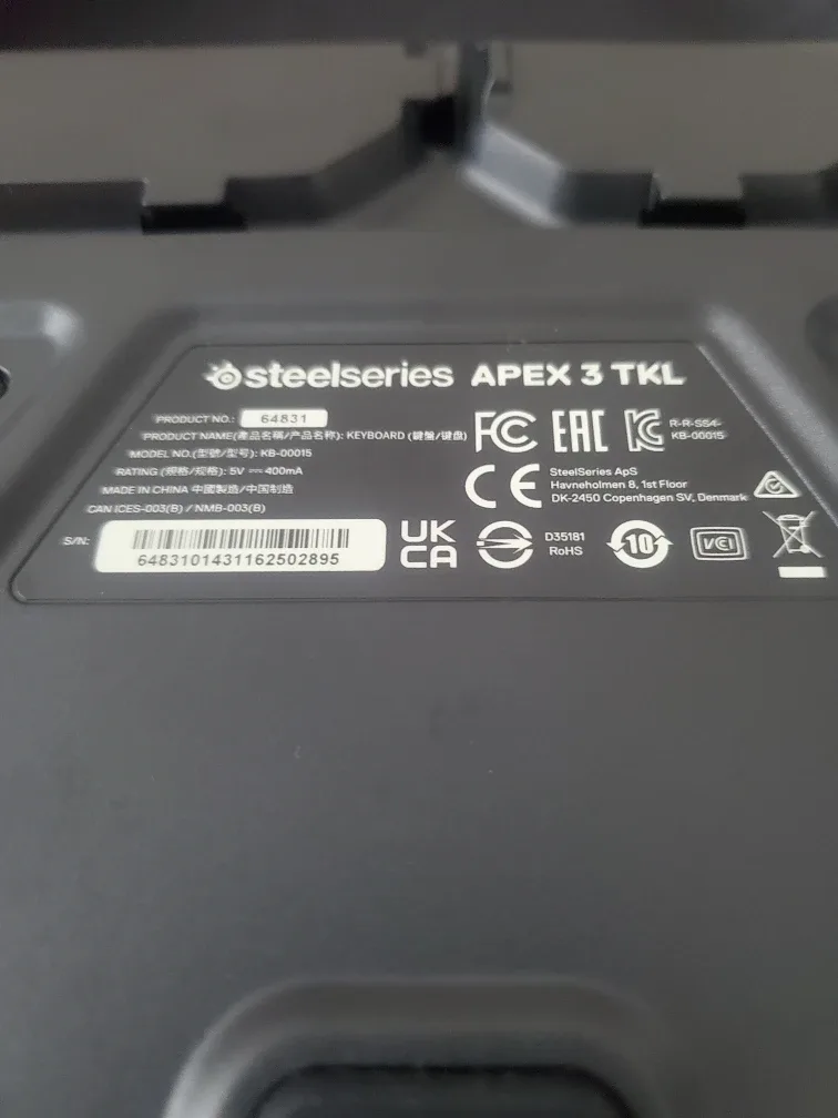 SteelSeries Apex 3 TKL Gaming Keyboard image indicator(4)