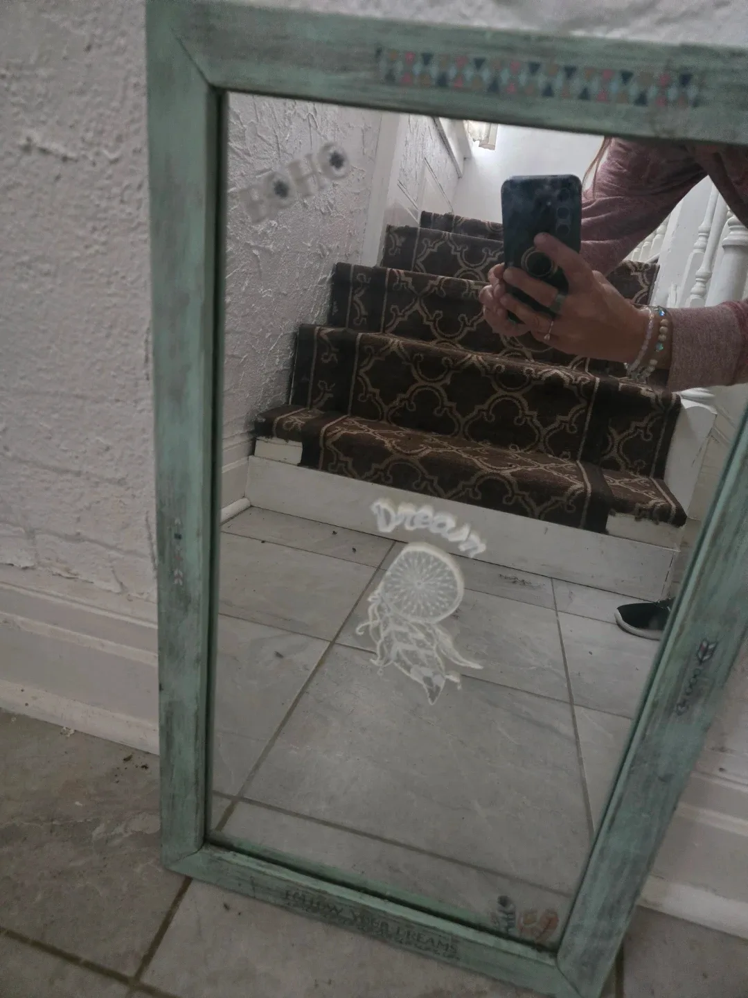 Boho Style Mirror with Dreamcatcher Design image indicator(2)