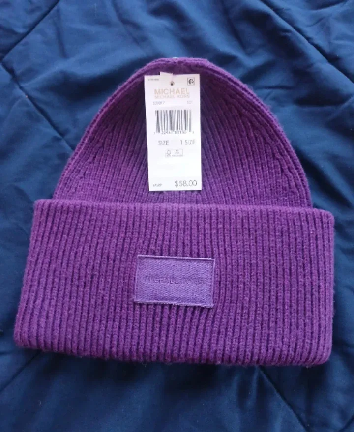 Michael Kors Purple Beanie - New with Tags! image indicator(4)