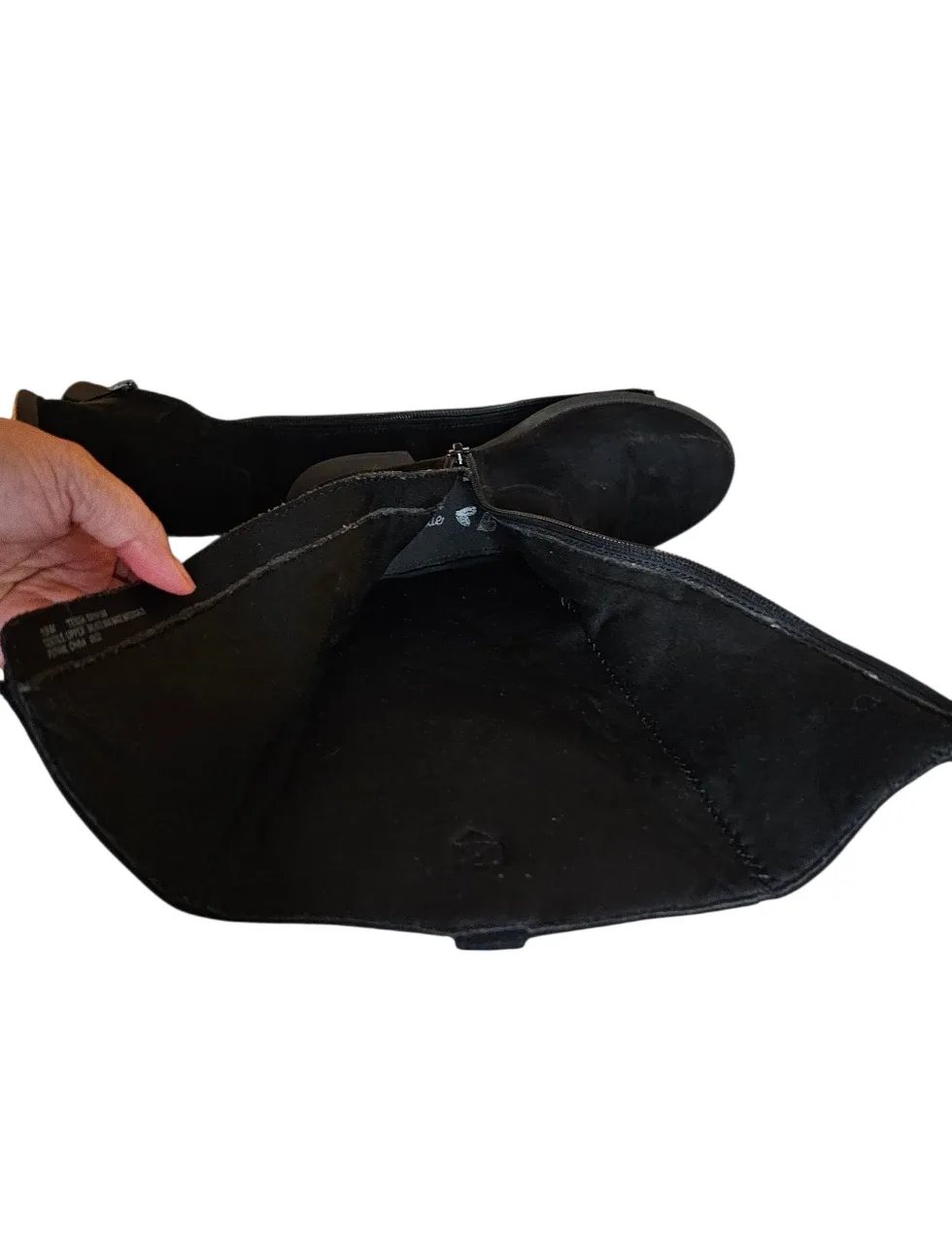 Tessa Black Faux Suede Tall Zippered Boots - Girls Size 13M image indicator(9)