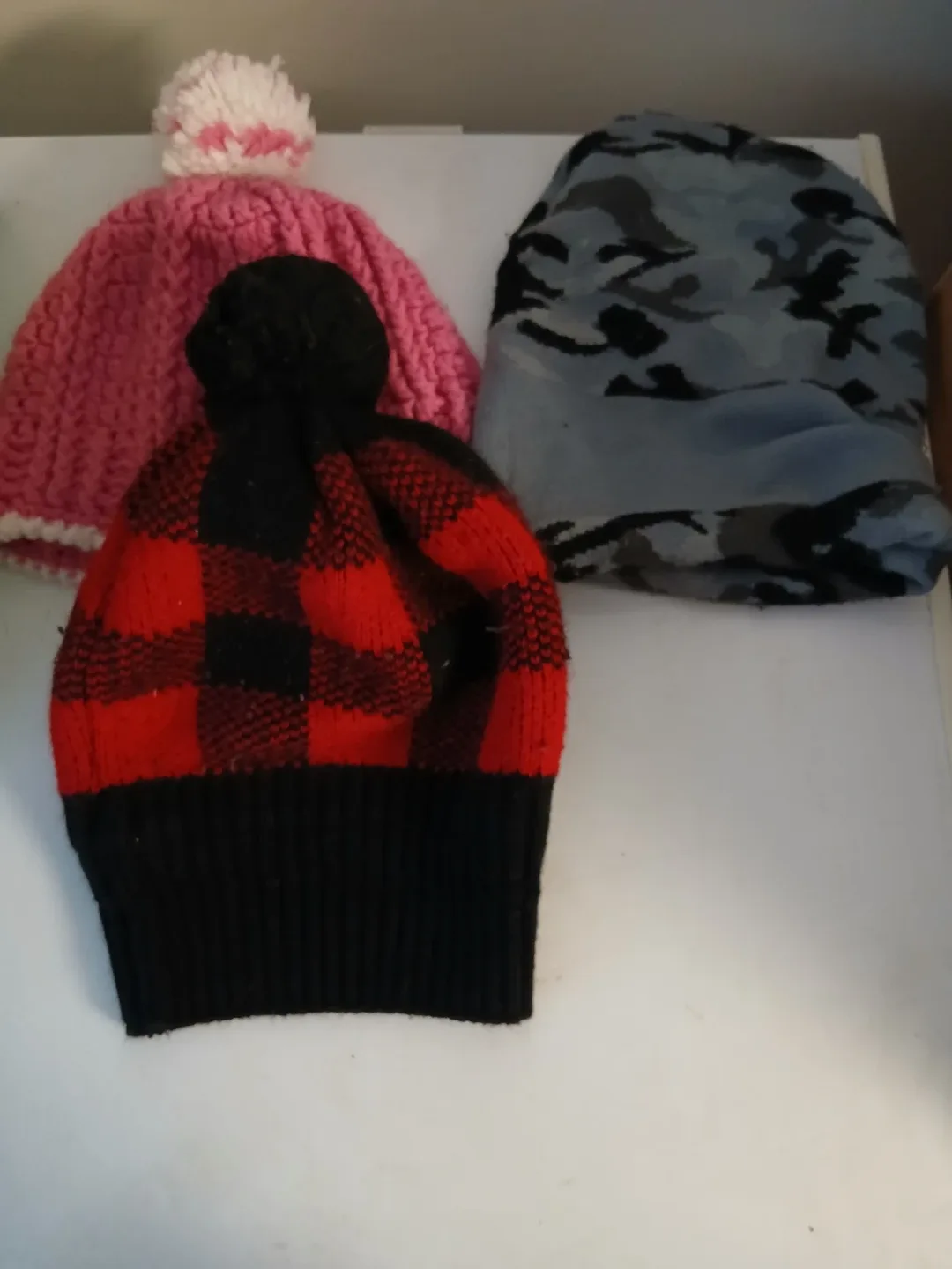 Assorted Winter Hats - Pink, Plaid, Camo