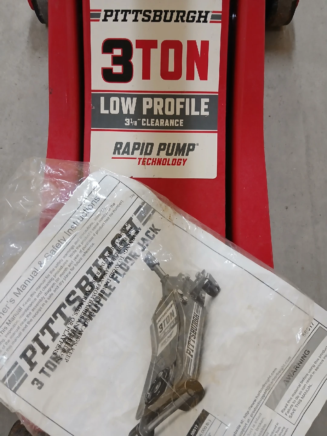 Pittsburgh 3 Ton Low Profile Floor Jack - Red