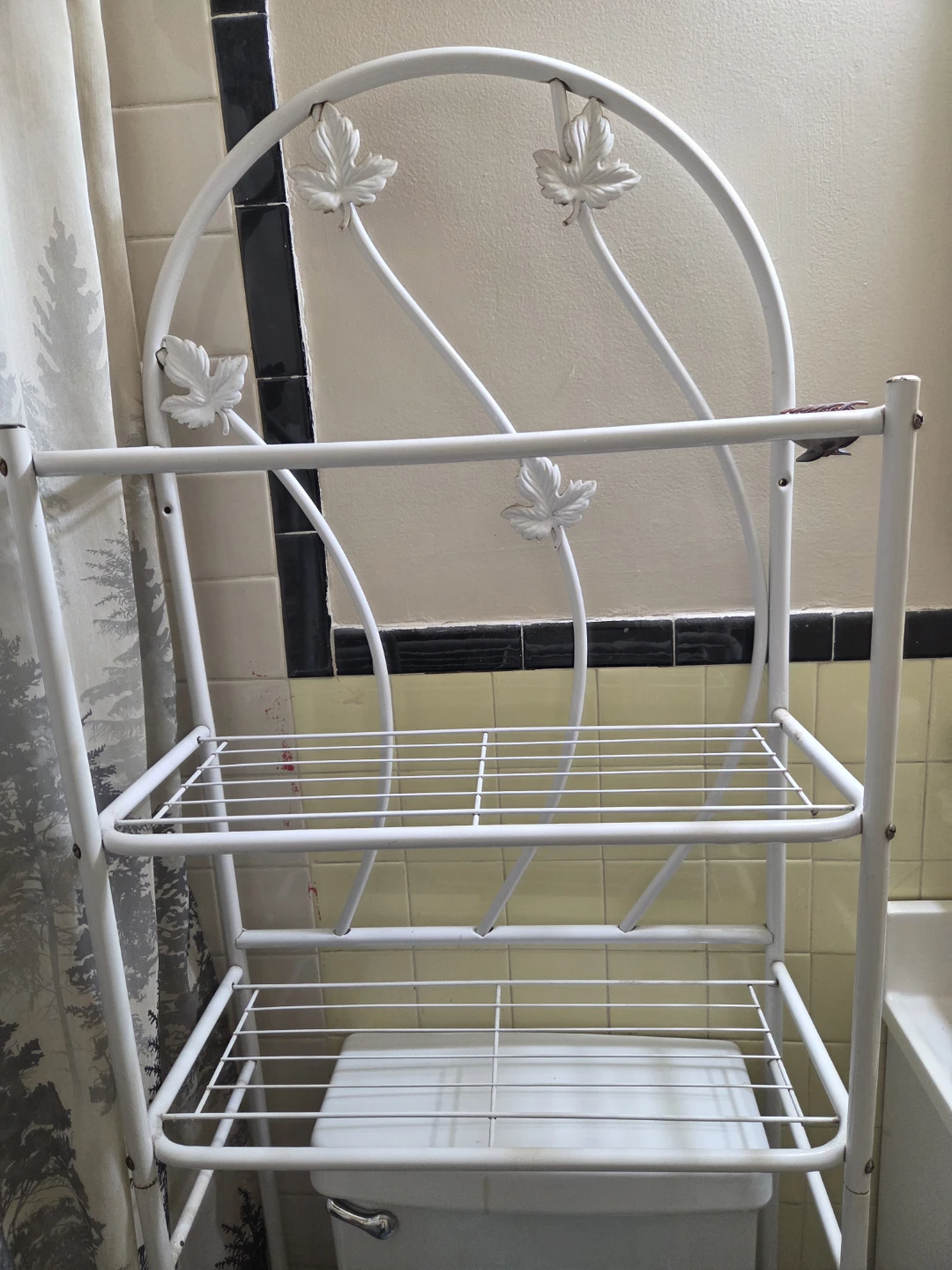 White Metal Over-the-Toilet Bathroom Shelf
