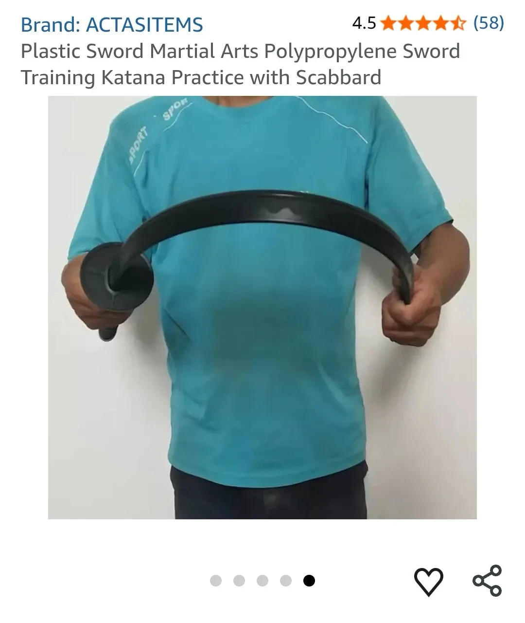 ACTASITEMS Plastic Sword Katana - Martial Arts Training image indicator(4)