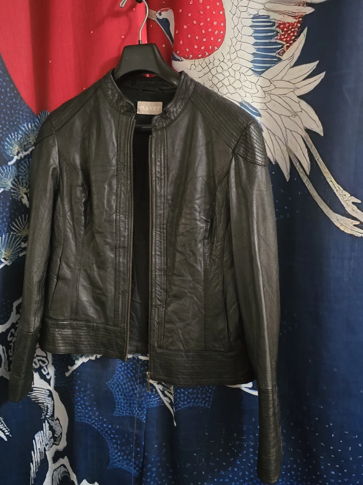 Planet Black EDGY Cool  Leather Jacket M #thriftypicks