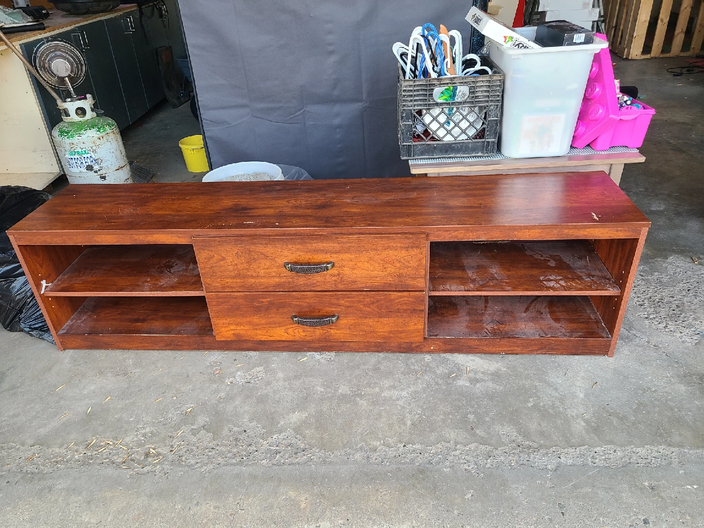 Wooden TV Stand with Drawers - photo 2
