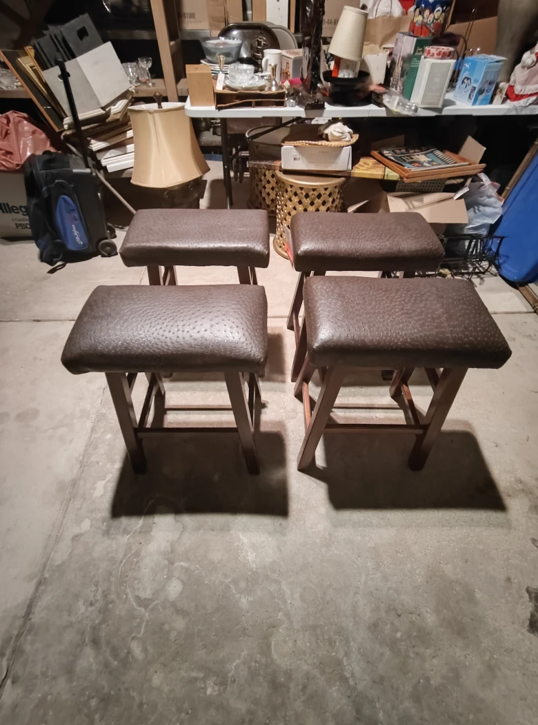 Set of 4 Brown Bar Stools
