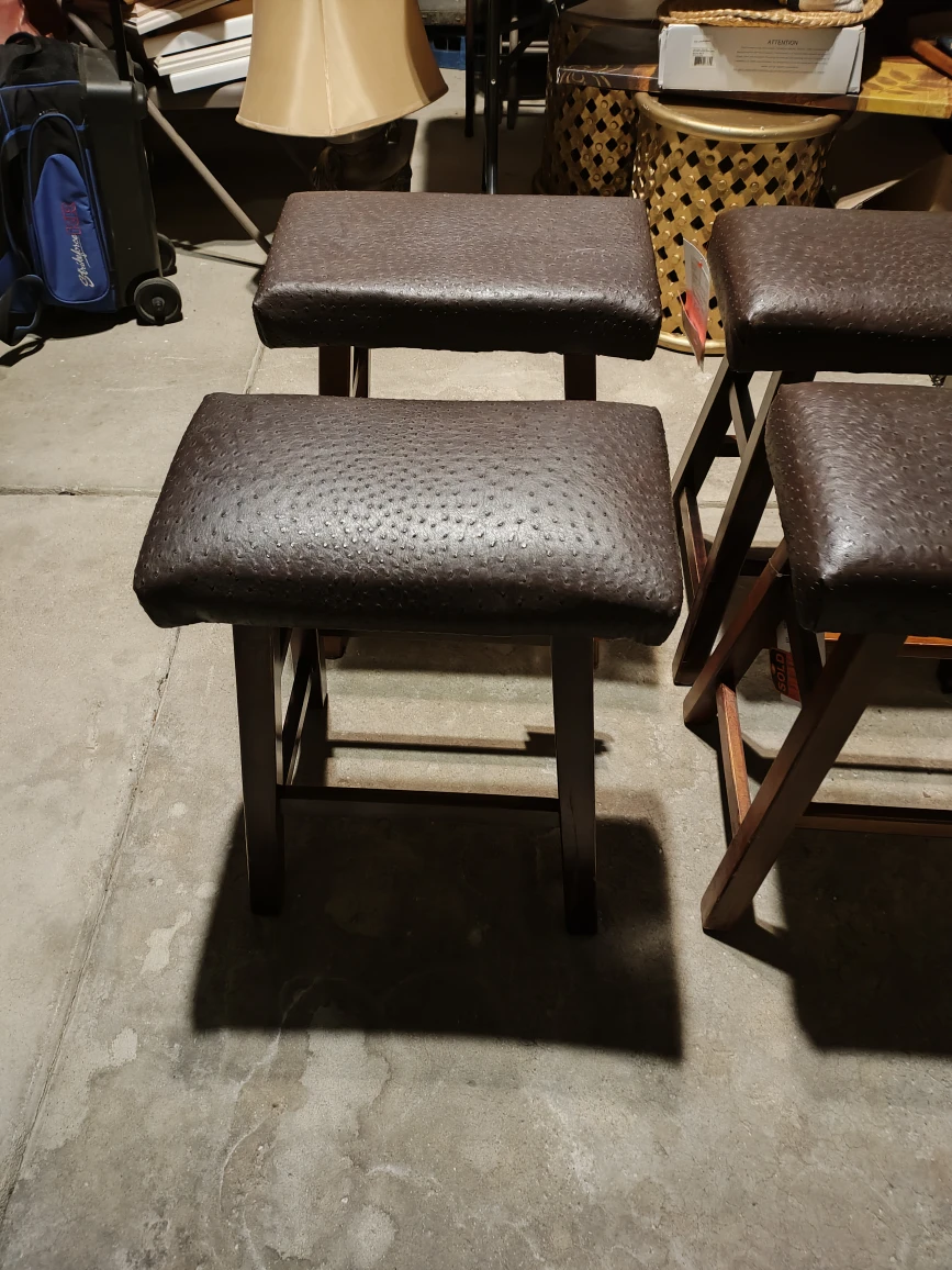 Set of 4 Brown Bar Stools - photo 2
