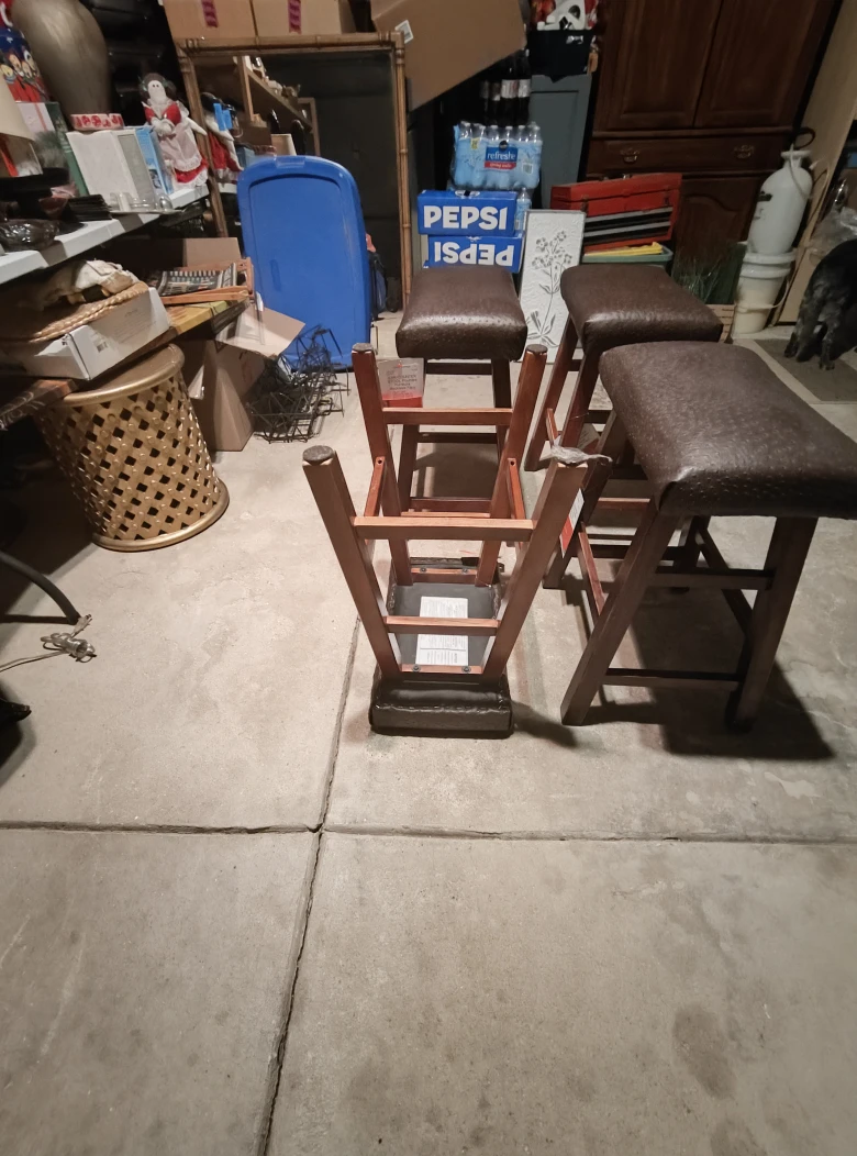 Set of 4 Brown Bar Stools - photo 5