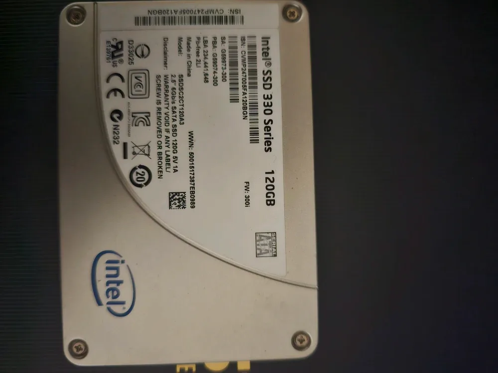 Intel 120 gig ssd hard drive