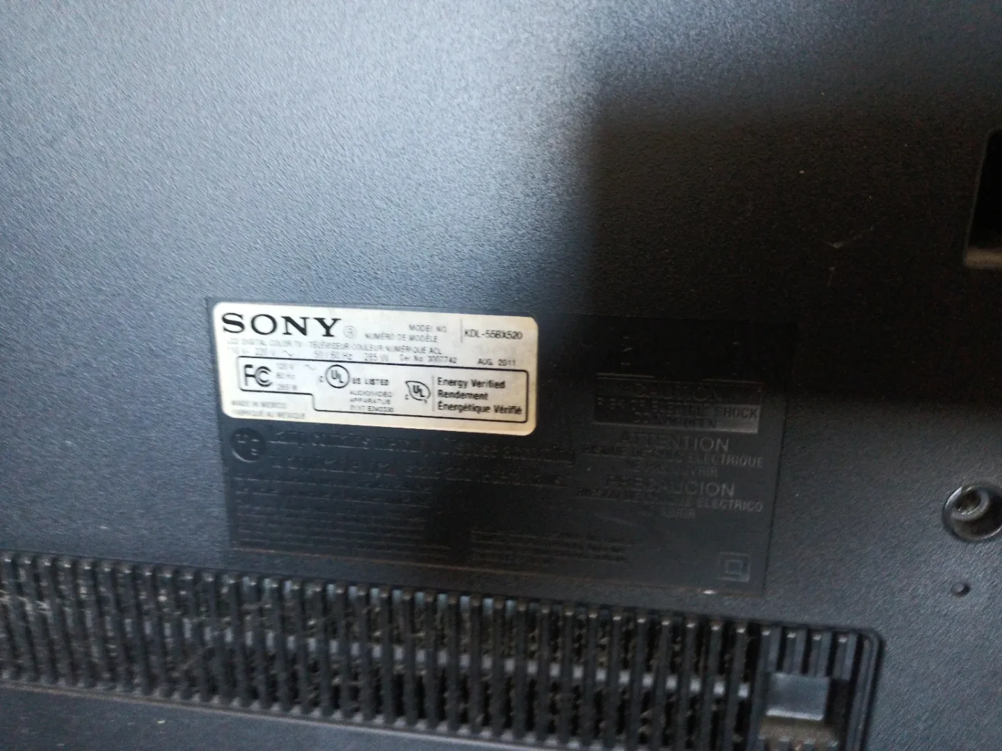 Sony 55 inch TV image indicator(2)