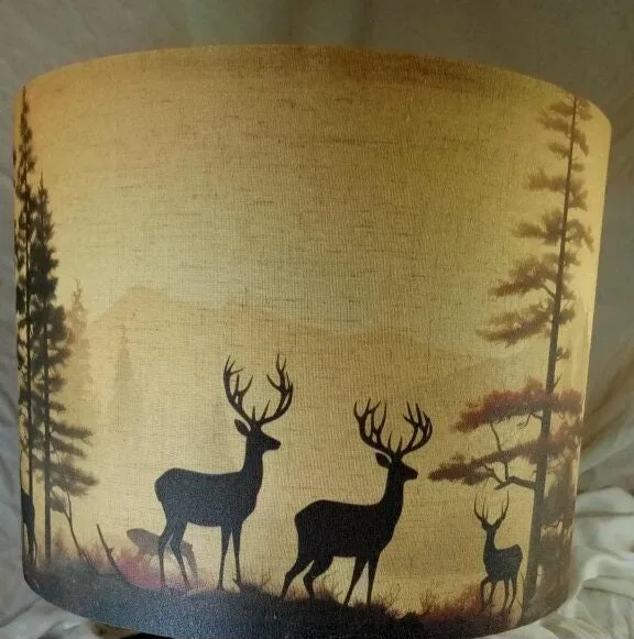 Lodge & Cabin Style Pine Tree and Stag Lampshades image indicator(2)