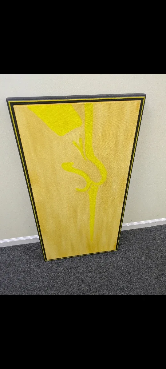 Framed yellow lady torso painting