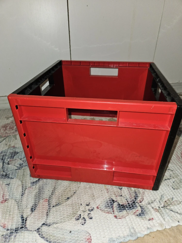 Red & Black Folding Storage Crate