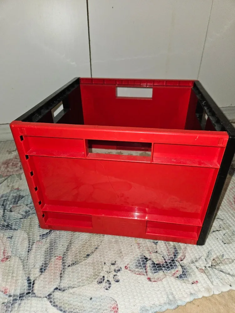 Red & Black Folding Storage Crate