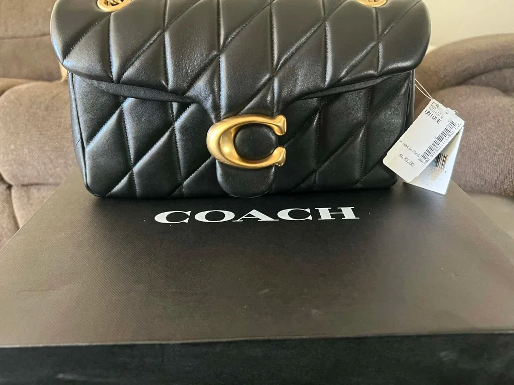 Coach Tabby Black Leather Shoulder Bag/new