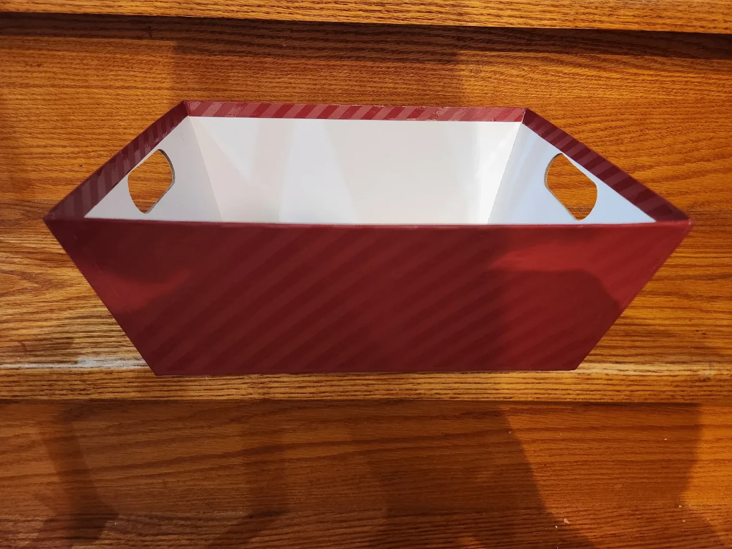 Red Striped Decorative Basket