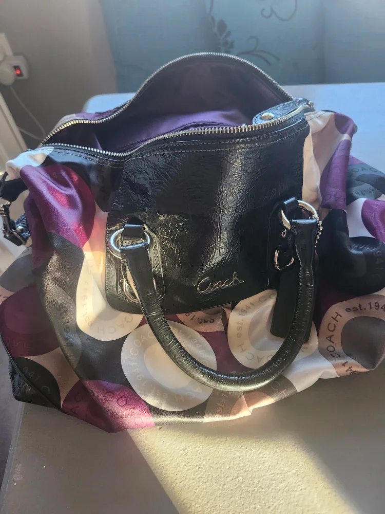 Coach Purple & Black Handbag image indicator(3)