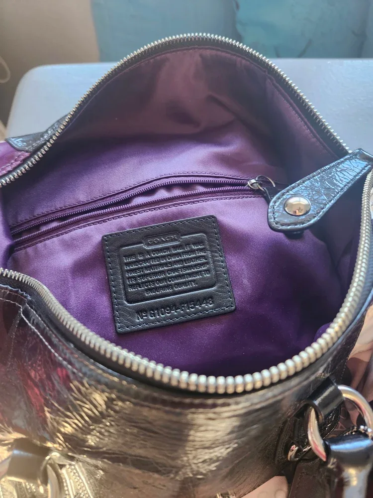 Coach Purple & Black Handbag image indicator(4)