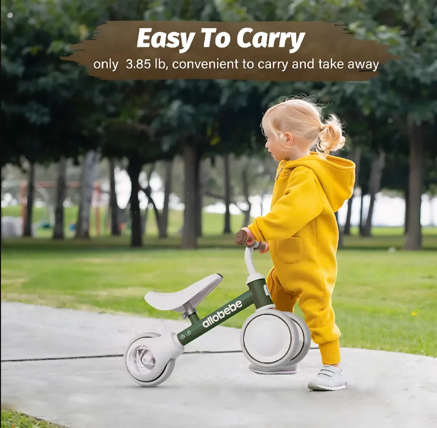 Allobebe Balance Bike - Green & White 1-3 Y/O image indicator(7)