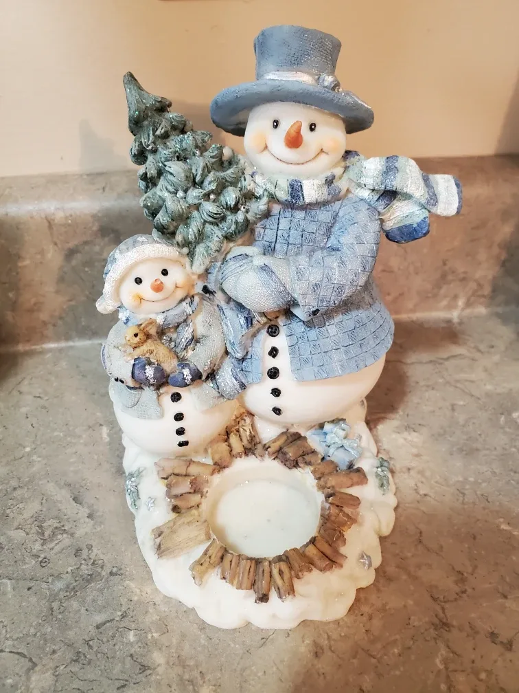Vintage Snowman Tealight Candle Holder