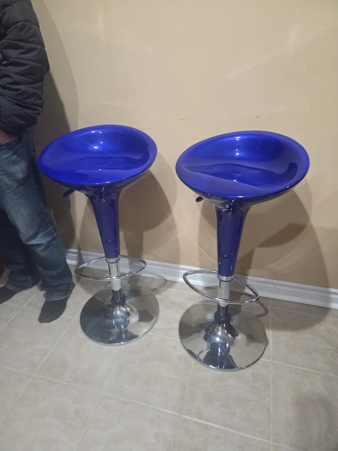 Pair of Blue Bar Stools image indicator(2)