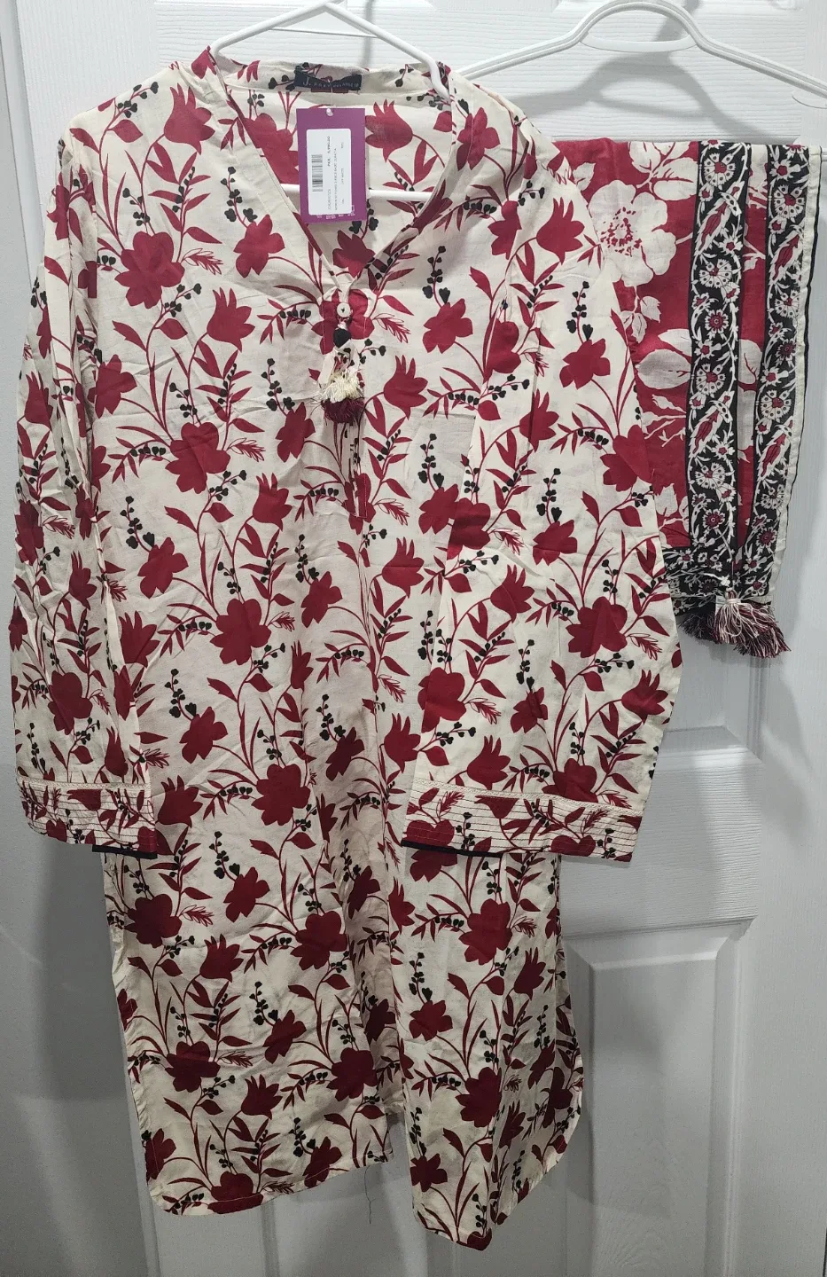 New J. lawn Women's Stitched  2pc  kurta shirt & dupatta- XXL