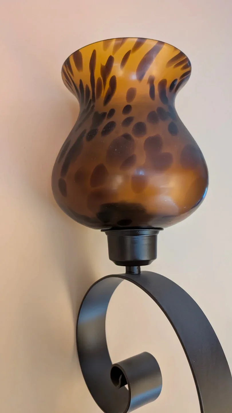 Wall Sconce with Brown Glass Shade image indicator(2)