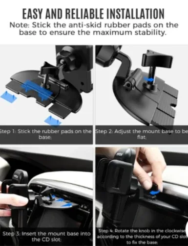 NEW!  Mpow 051BB CD Slot Car Phone Mount - Black image indicator(6)